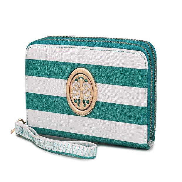 All About Stripes Wristlet in Teal