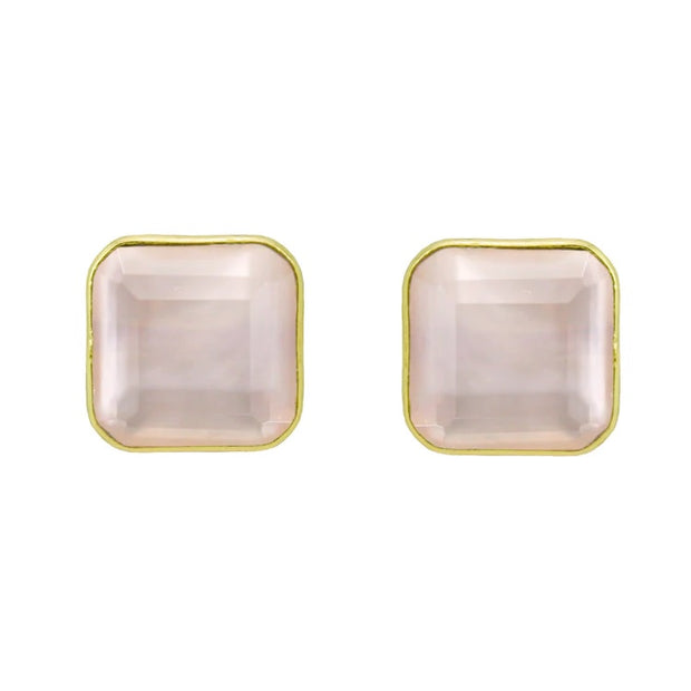 Marcia Moran Morganite Small Square Studs