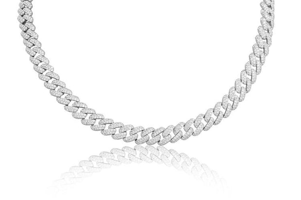 White Gold Pave Linked Necklace